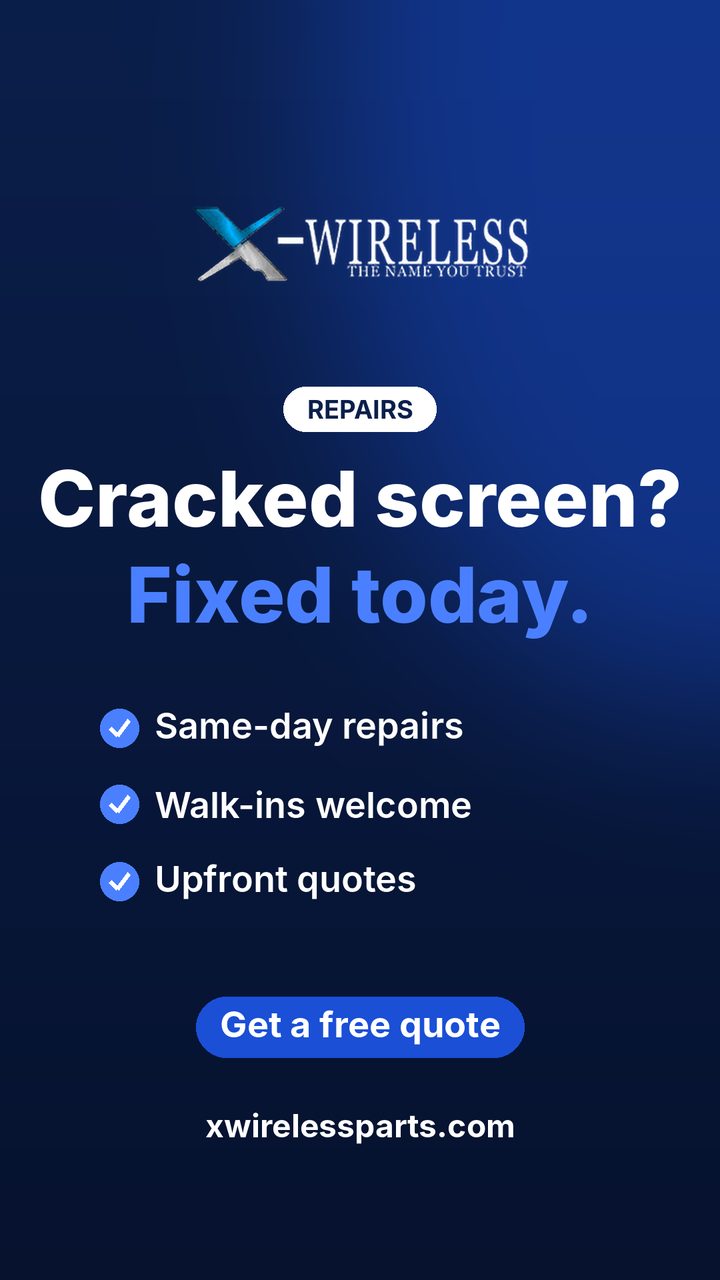 Cracked screen? Fixed today. Get a free quote