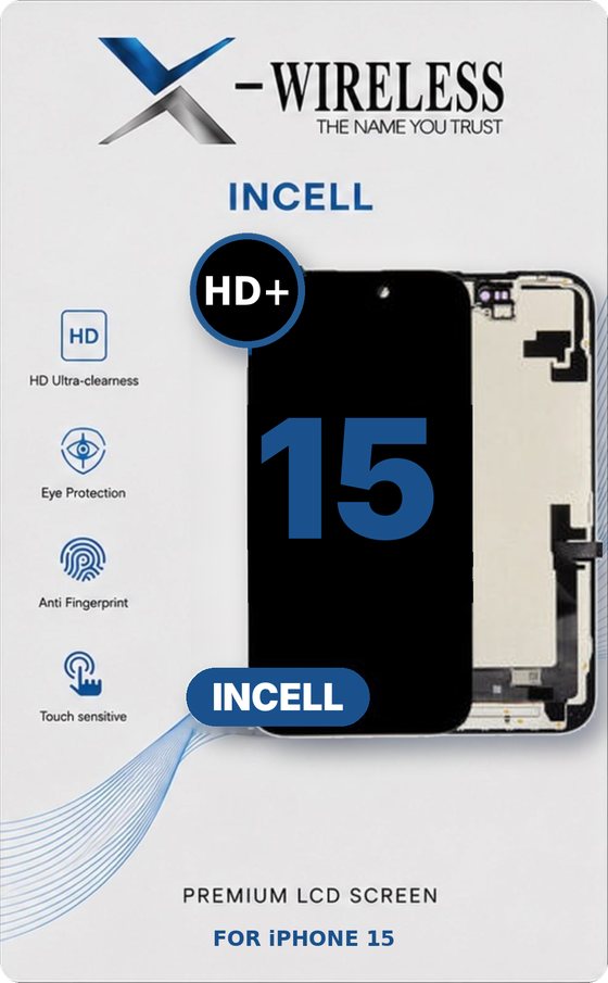 X-Wireless incell HD+ LCD screen — Incell LCD Screen Assembly for iPhone 15