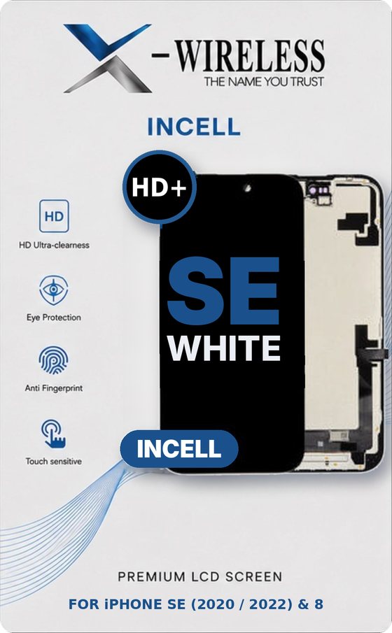 X-Wireless incell HD+ LCD screen — Incell LCD Screen Assembly for iPhone SE (2020 / 2022) & iPhone 8 — White